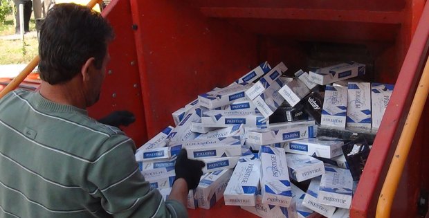 127 BİN PAKET SİGARA İMHA EDİLDİ