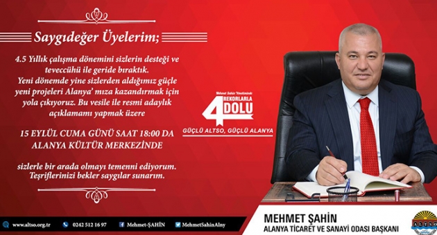 Şahin, adaylığını törenle açıklıyor
