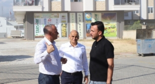 Toklu Alanya'nın yeni spor salonu inşaatında incelemelerde bulundu