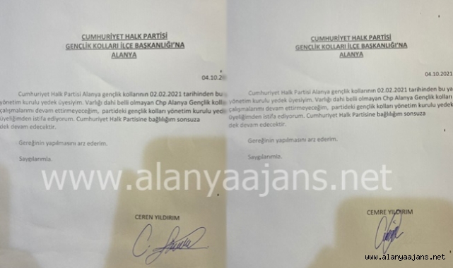 Alanya CHP'de istifa eden kardeşler çark etti