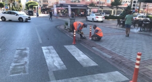 Alanya’da yaya geçitlerine delinatör