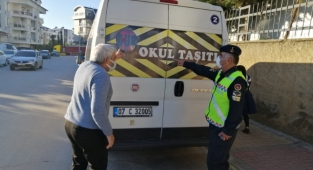 Alanya'da jandarmadan servislere denetim