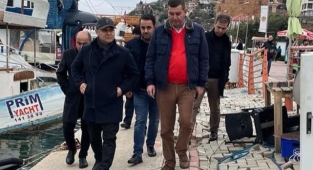 Başkan Yücel ve Türdoğan'dan iskeleye inceleme