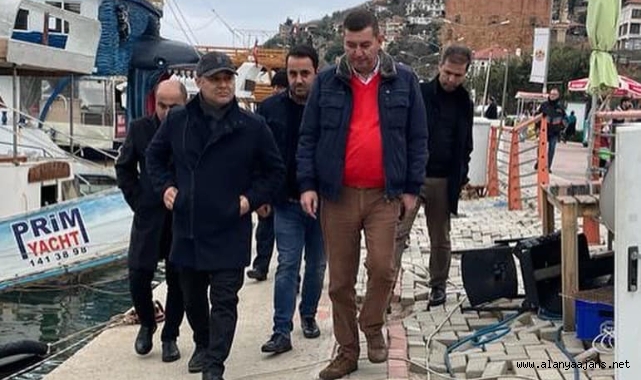 Başkan Yücel ve Türdoğan'dan iskeleye inceleme