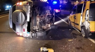 Alanya’da cip ile ticari taksi çarpıştı: 1 yaralı