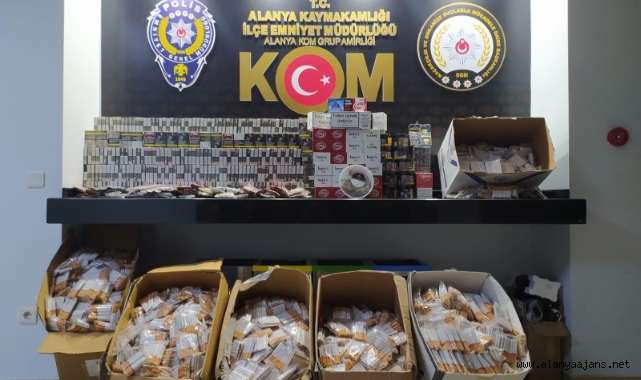 Alanya’da kaçak tütün ve makaron operasyonu