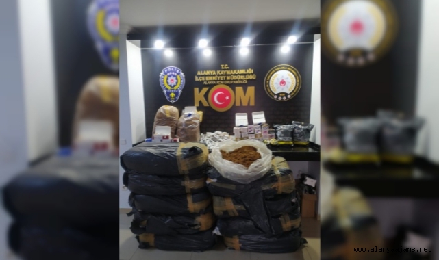 Alanya'da polisten kaçak tütün baskını