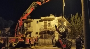 Alanya'da traktör 12 metre derinliğinde kuyuya düştü