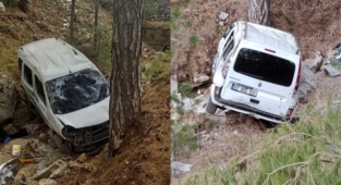 Alanya'da araç şarampole yuvarlandı: 1 yaralı