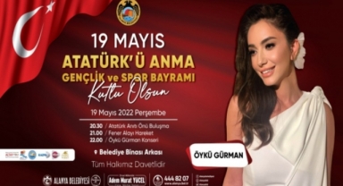 Alanya Belediyesi'nden 19 Mayıs'ta Öykü Gürman konseri