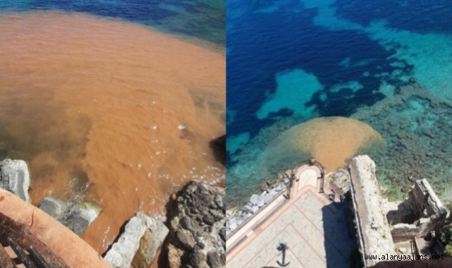 Alanya'da deniz kahverengiye büründü