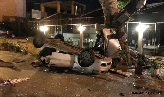 Alanya’da otomobil takla attı: 2’si ağır 3 yaralı