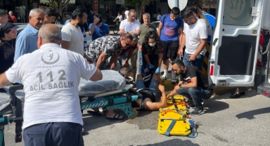 Alanya’da motosiklet sürücüsünün kask kurtardı