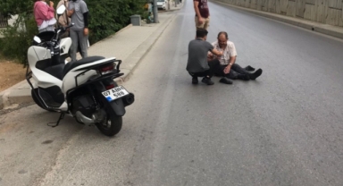 Alanya’da panik yapıp ön frene basan motosiklet sürücüsü yaralandı