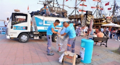 Alanya Belediyesi bayramda 3 bin 404 ton atık topladı