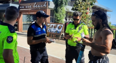 Alanya’da polis kurallara uymayan scooter sürücülerine ceza kesti