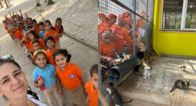 Mahmutlar İlkokulu öğrencileri hayvan barınağını ziyaret etti