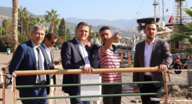 Alanya’da çöken iskelede çalışmalara başlandı