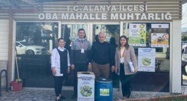 Alanya’da bitkisel atık yağları merkez muhtarlık ofislerinde toplanıyor