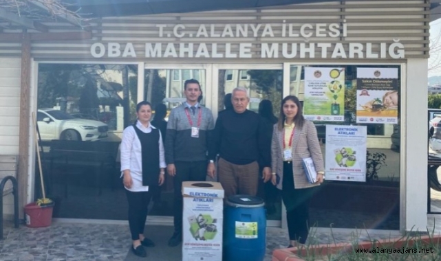 Alanya’da bitkisel atık yağları merkez muhtarlık ofislerinde toplanıyor