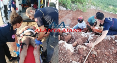 Alanya'da uçuruma düşen 2 paraşütçüyü itfaiye ekipleri kurtardı