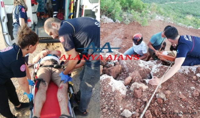 Alanya'da uçuruma düşen 2 paraşütçüyü itfaiye ekipleri kurtardı