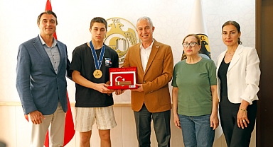 Milli sporcuya tebrik