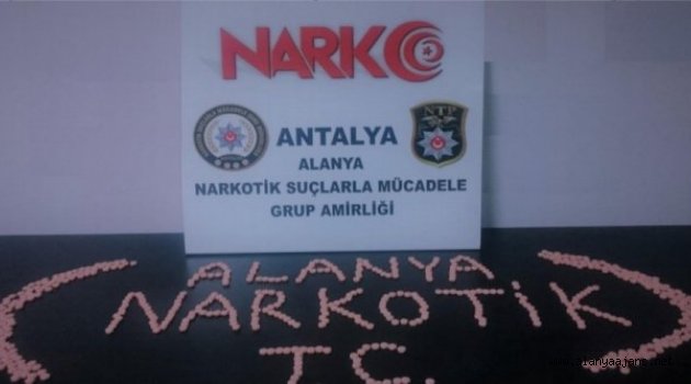 Alanya’da 568 adet uyuşturucu hap ele geçirildi