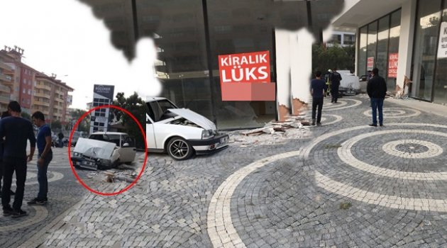 Alanya’da akıl almaz kaza: Dükkana çarparak durabildi