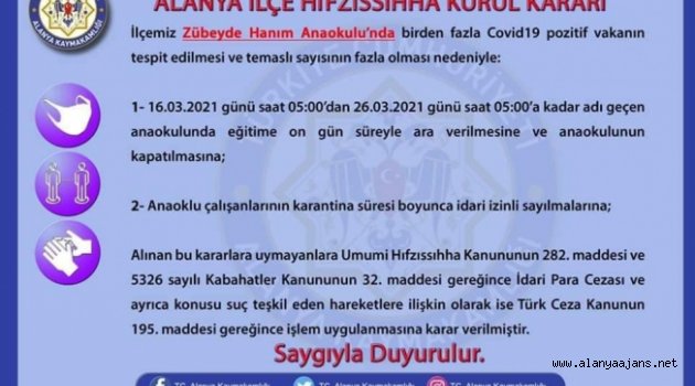 Alanya’da bir okul daha koronadan dolayı kapatıldı