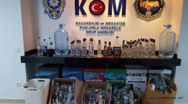 Alanya’da kaçak içki baskını