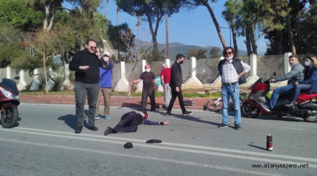 Alanya’da motosiklet ile bisiklet çarpıştı: 1 yaralı