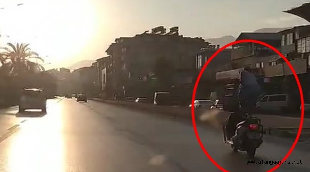 Alanya’da motosiklet üzerindeki şova polisten ceza