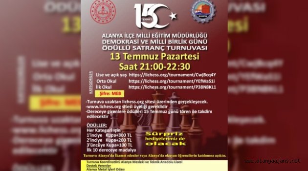 Alanya’da online satranç turnuvası