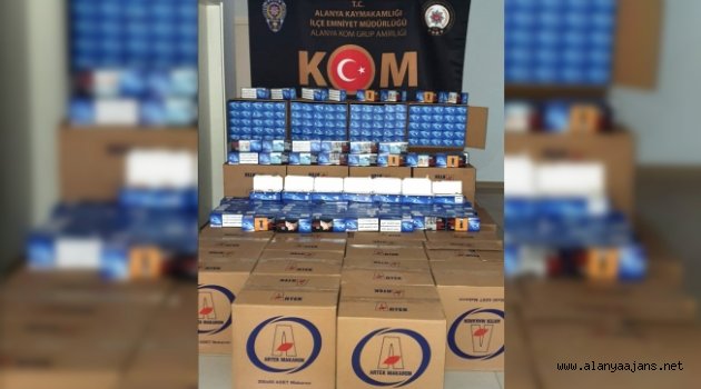 Alanya’da şüpheli araçta 400 bin adet makaron ele geçirildi