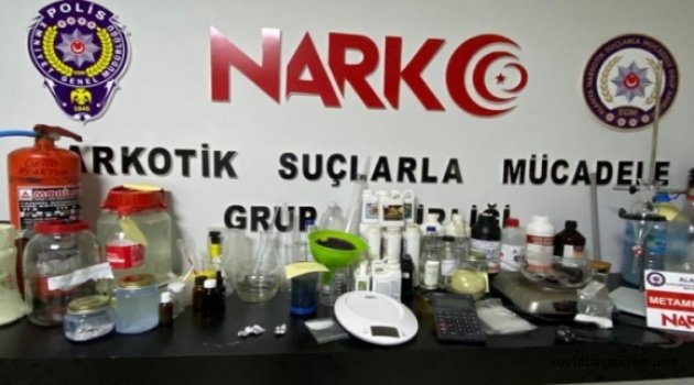 Alanya’da uyuşturucu imalathanesine baskın: 3 tutuklama