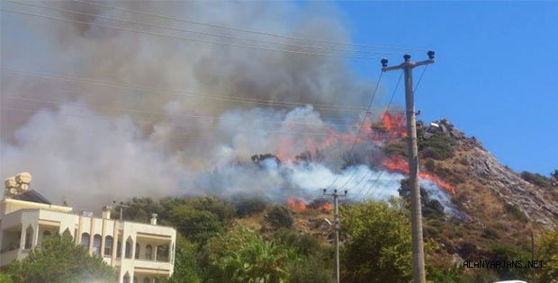 ALANYA KALESİNDE YANGIN