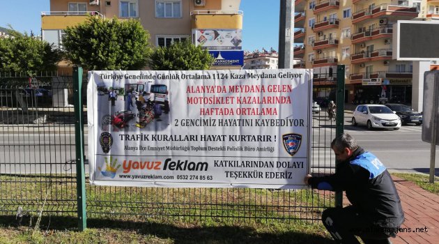 Alanya polisinden afişli uyarı