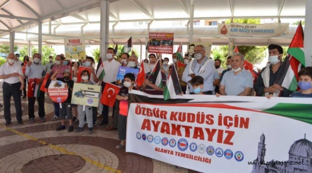 Alanya'da İsrail zulmü protesto edildi