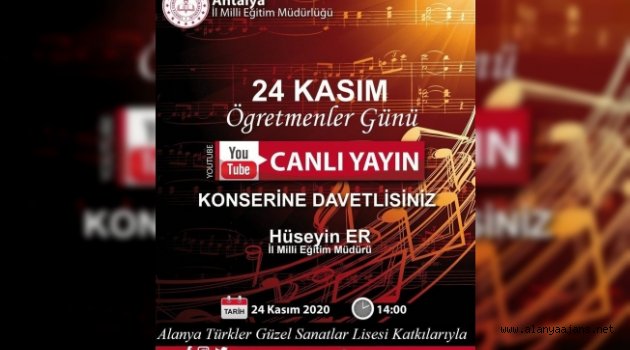 Alanya'da Öğretmenler Günü’ne özel online konser