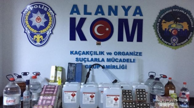Alanya'da polisten kaçak alkol operasyonu