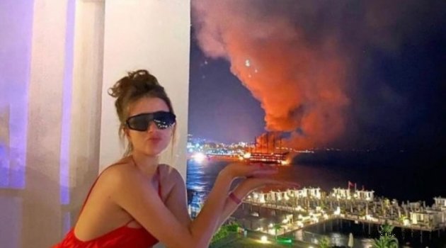 Alanya'da tur tekneleri yanarken çekilen fotoğrafa sert tepki!