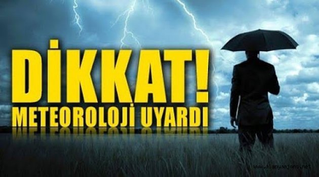 Alanya'ya yağmur ve fırtına uyarısı