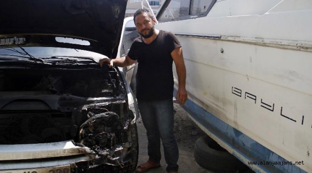 Aracını kundaklayanı bulana 10 bin TL ödül