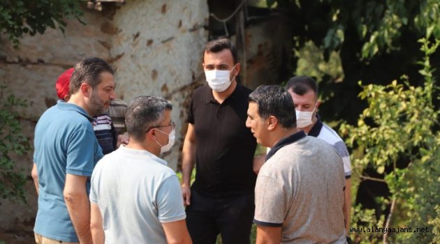 Başkan Toklu ve ekibi yangın alanında