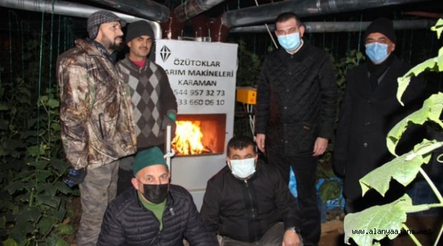 Başkan Türkdoğan üreticilerle birlikte don nöbeti tuttu