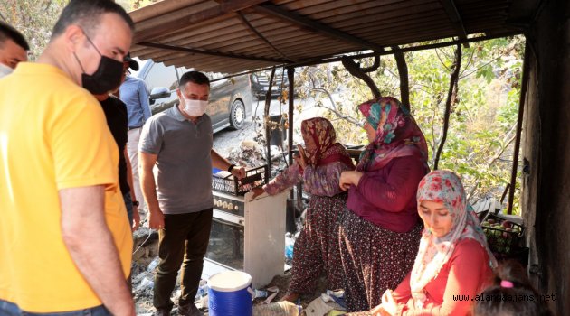 Başkan Yücel, evi yanan vatandaşların taleplerini dinledi