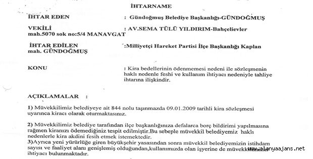 BELEDİYE MHP BİNASINI BOŞALTTIRDI