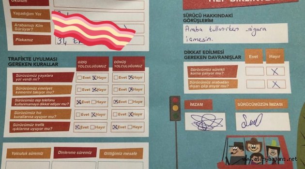 Çocuklardan sürücülere karne notu