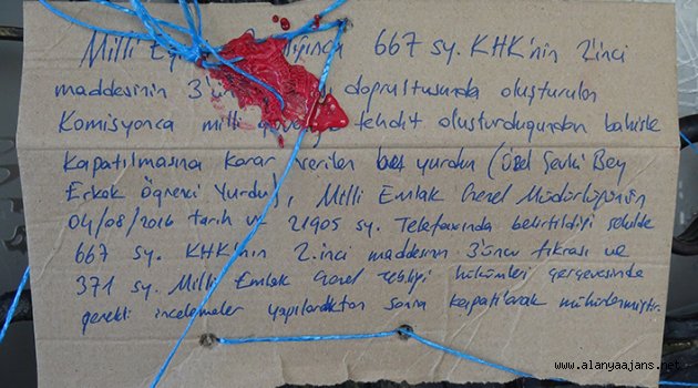 FETÖ yurtları mühürlendi